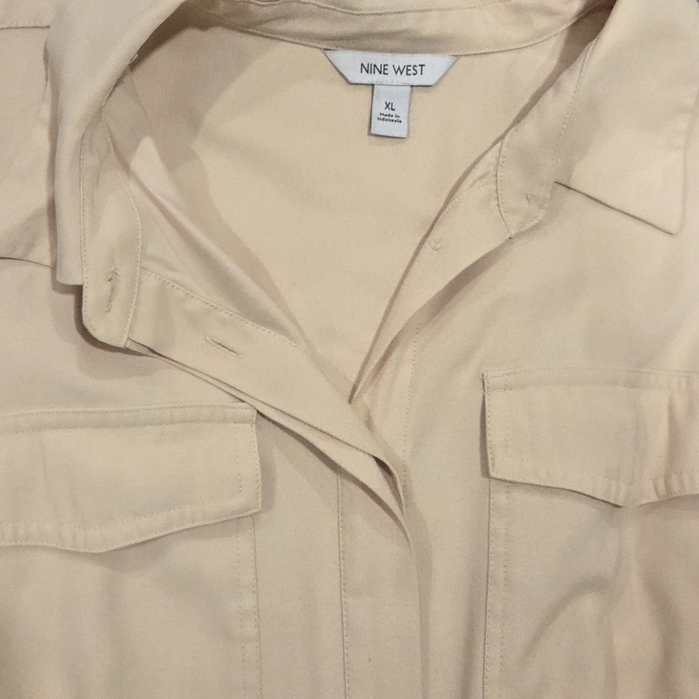 Nine West Beige Jumpsuit with Belt - Picture 3 of 4